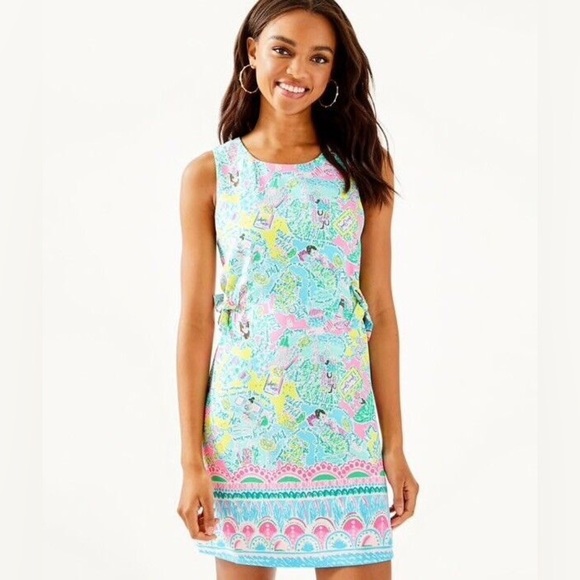 Lilly Pulitzer Marli Stretch Shift Dress Size 2 Pop Up in the Beginning Print - Picture 1 of 14